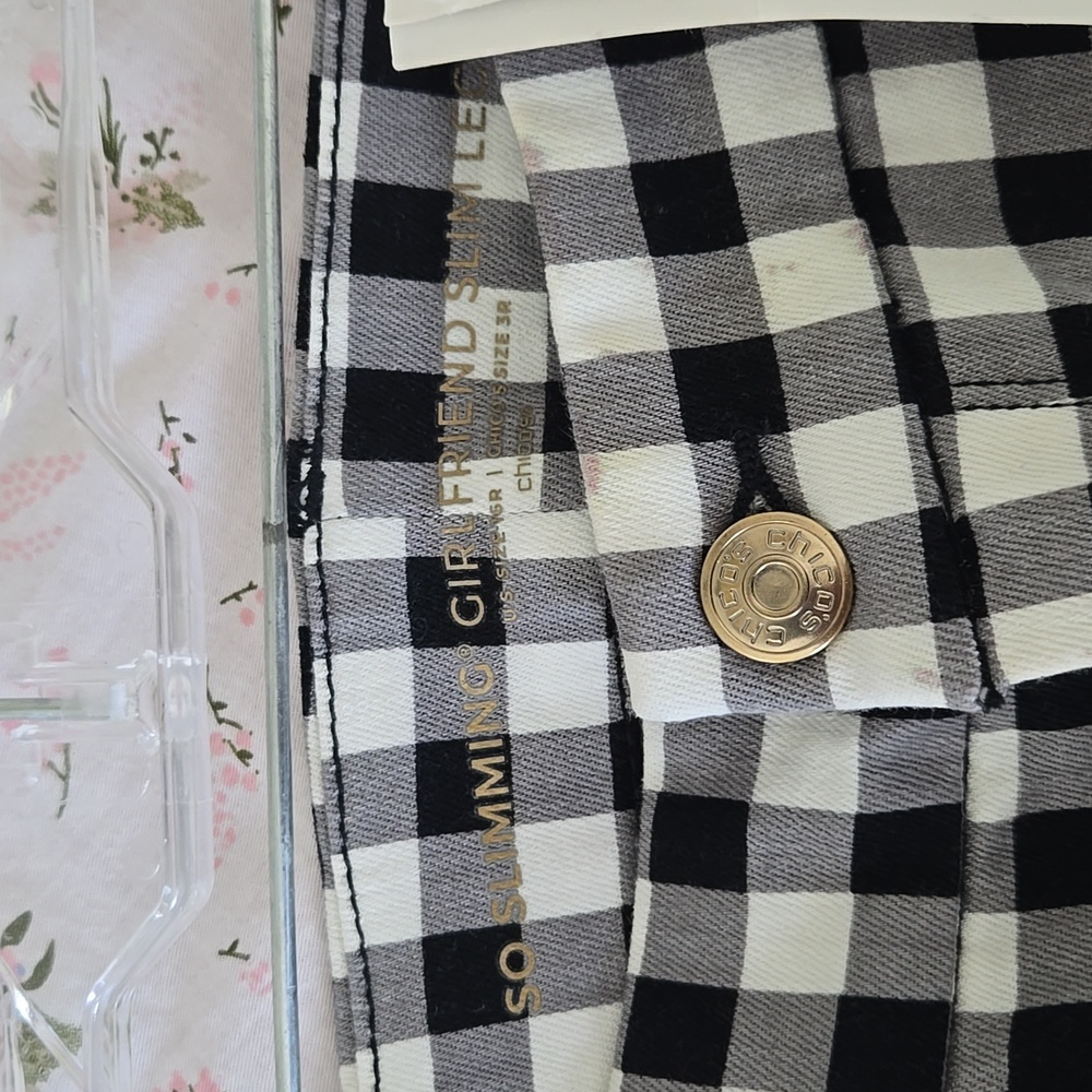 Chico's Black and White Checkered/gingham Chinos - Picture 4 of 10